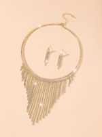 Luxurious Tassel Metal Inlay Rhinestones Women's Earrings Necklace main image 5
