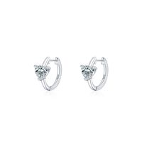 1 Pair Simple Style Heart Shape Sterling Silver Plating Inlay Zircon Rose Gold Plated Rhodium Plated Earrings sku image 2