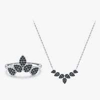 Simple Style Leaf Sterling Silver Inlay Zircon Women's Rings Necklace main image 5