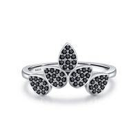 Simple Style Leaf Sterling Silver Inlay Zircon Women's Rings Necklace sku image 1