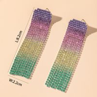 Fashion Alloy Rhinestone Gradient Color Earrings Daily Unset Drop Earrings main image 6