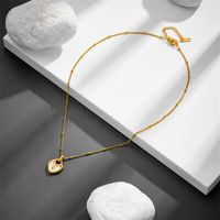 Streetwear Heart Shape Stainless Steel Plating Shell 18k Gold Plated Pendant Necklace main image 4
