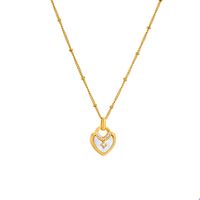 Streetwear Heart Shape Stainless Steel Plating Shell 18k Gold Plated Pendant Necklace main image 2