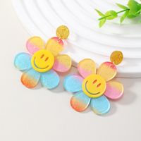 Wholesale Jewelry 1 Pair Cute Flower Arylic Drop Earrings sku image 1