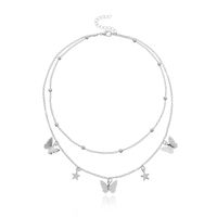 Simple Style Star Butterfly Alloy Plating Women's Layered Necklaces sku image 2