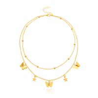 Simple Style Star Butterfly Alloy Plating Women's Layered Necklaces sku image 1