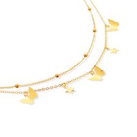 Simple Style Star Butterfly Alloy Plating Women's Layered Necklaces main image 3