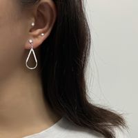 1 Piece Simple Style Water Droplets Copper Hollow Out Inlay Zircon Drop Earrings main image 1