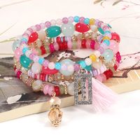 Ethnic Style Oval Tassel Rectangle Beaded Artificial Crystal Alloy Women's Bracelets main image 2