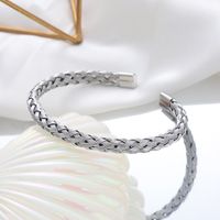Wholesale Casual Twist Stainless Steel Bangle main image 4