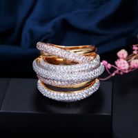 Hochzeit Einfacher Stil Koreanische Art Ball Kupfer 14 Karat Vergoldet Vergoldet Überzogen Mit Rhodium Künstliche Edelsteine Ringe In Masse sku image 2