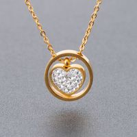 Wholesale Simple Style Heart Shape Stainless Steel Pendant Necklace sku image 2