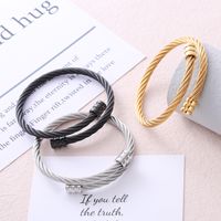Wholesale Hip-hop Solid Color Stainless Steel Bangle main image 1