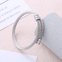 Wholesale Hip-hop Solid Color Stainless Steel Bangle main image 3
