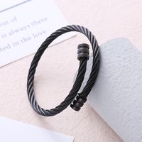 Wholesale Hip-hop Solid Color Stainless Steel Bangle main image 4