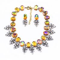 Luxurious Flower Alloy Plating Inlay Artificial Crystal Women's Jewelry Set main image 3