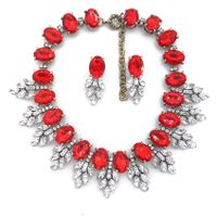 Luxurious Flower Alloy Plating Inlay Artificial Crystal Women's Jewelry Set sku image 1