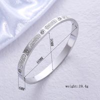 Wholesale Lady Solid Color Stainless Steel 18k Gold Plated Zircon Bangle sku image 1