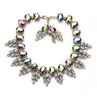 Luxurious Flower Alloy Plating Inlay Artificial Crystal Women's Jewelry Set sku image 8