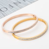 Wholesale Simple Style Round Stainless Steel Bangle main image 3