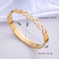 Wholesale Modern Style Hexagon Stainless Steel Artificial Gemstones Bangle main image 2