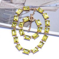 Exaggerated Rectangle Alloy Plating Inlay Artificial Crystal Women's Necklace main image 1