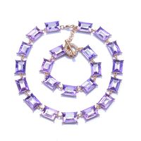 Exaggerated Rectangle Alloy Plating Inlay Artificial Crystal Women's Necklace main image 5