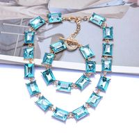Exaggerated Rectangle Alloy Plating Inlay Artificial Crystal Women's Necklace main image 4