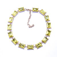 Exaggerated Rectangle Alloy Plating Inlay Artificial Crystal Women's Necklace sku image 6