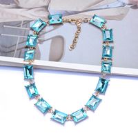 Exaggerated Rectangle Alloy Plating Inlay Artificial Crystal Women's Necklace sku image 5