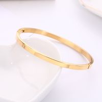 Wholesale Modern Style Solid Color Stainless Steel 18k Gold Plated Bangle sku image 6