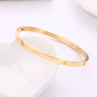 De Gros Style Moderne Couleur Unie Acier Inoxydable Plaqué Or 18k Bracelet sku image 10