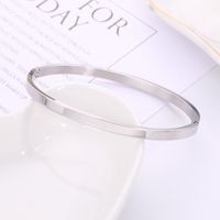 Wholesale Modern Style Solid Color Stainless Steel 18k Gold Plated Bangle main image 3
