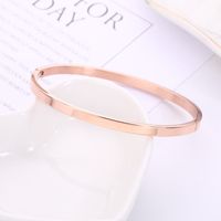 Wholesale Modern Style Solid Color Stainless Steel 18k Gold Plated Bangle main image 2