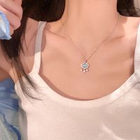 Simple Style Square Butterfly Bow Knot Alloy Pearl Inlay Rhinestones Women's Necklace sku image 28