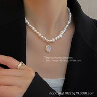 Simple Style Square Butterfly Bow Knot Alloy Pearl Inlay Rhinestones Women's Necklace sku image 18