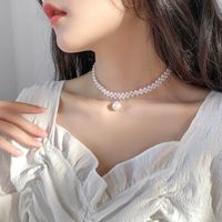 Simple Style Square Butterfly Bow Knot Alloy Pearl Inlay Rhinestones Women's Necklace sku image 92