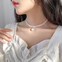 Simple Style Square Butterfly Bow Knot Alloy Pearl Inlay Rhinestones Women's Necklace sku image 136