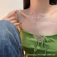 Simple Style Square Butterfly Bow Knot Alloy Pearl Inlay Rhinestones Women's Necklace sku image 142