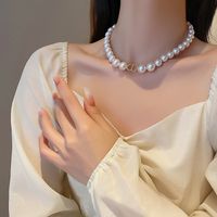 Simple Style Square Butterfly Bow Knot Alloy Pearl Inlay Rhinestones Women's Necklace sku image 223
