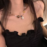 Simple Style Square Butterfly Bow Knot Alloy Pearl Inlay Rhinestones Women's Necklace sku image 243