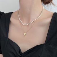 Simple Style Square Butterfly Bow Knot Alloy Pearl Inlay Rhinestones Women's Necklace sku image 139