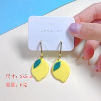 Wholesale Jewelry 1 Pair Cute Leaf Fruit Soft Clay Drop Earrings sku image 6