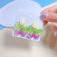 Wholesale Jewelry 1 Pair Sweet Heart Shape Butterfly Arylic Drop Earrings sku image 5