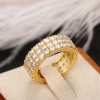 Luxurious Solid Color Copper Inlay Zircon Rings main image 5