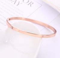Wholesale Modern Style Solid Color Stainless Steel 18k Gold Plated Bangle sku image 8