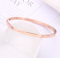 Wholesale Modern Style Solid Color Stainless Steel 18k Gold Plated Bangle sku image 9