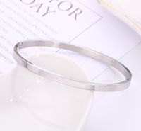 Wholesale Modern Style Solid Color Stainless Steel 18k Gold Plated Bangle sku image 1