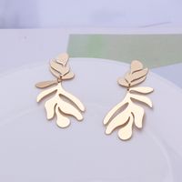 Wholesale Jewelry 1 Pair Simple Style Leaf Alloy Drop Earrings main image 5