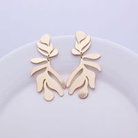 Wholesale Jewelry 1 Pair Simple Style Leaf Alloy Drop Earrings main image 4